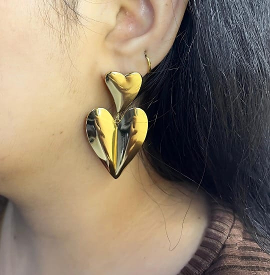 Dual Heart-Drop earrings