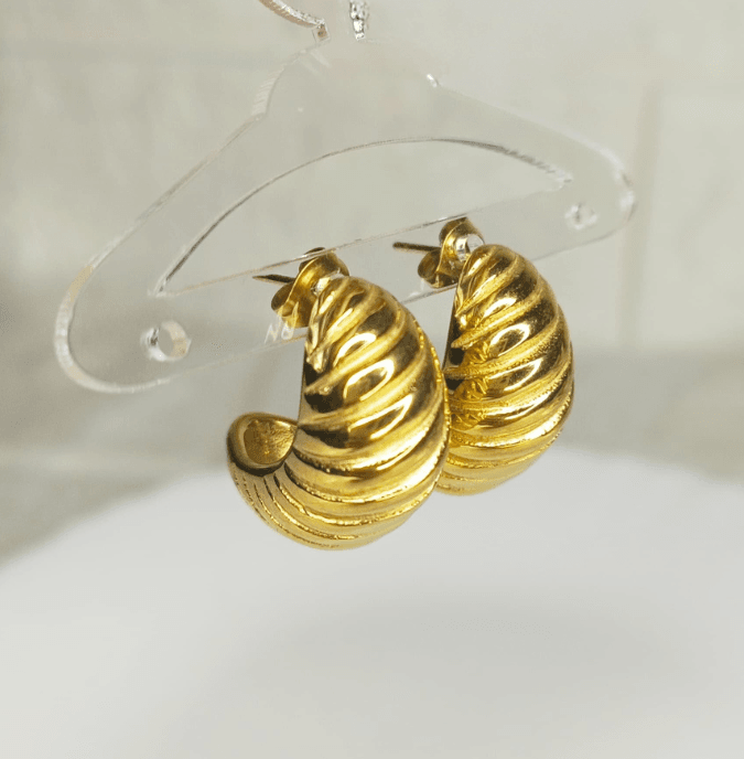Snail Gold Hoops