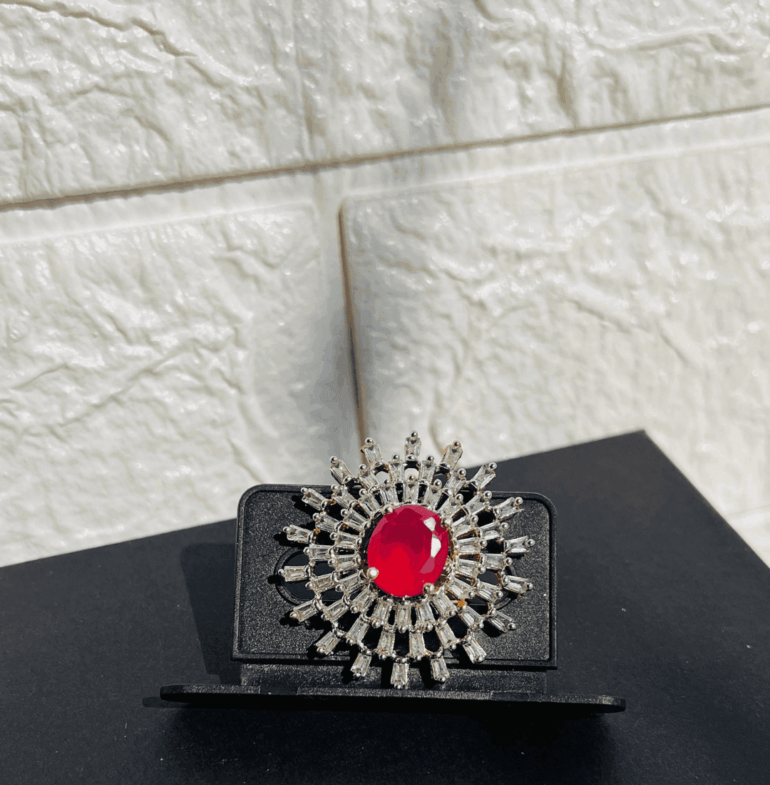Valentina Red Center Stone Ring