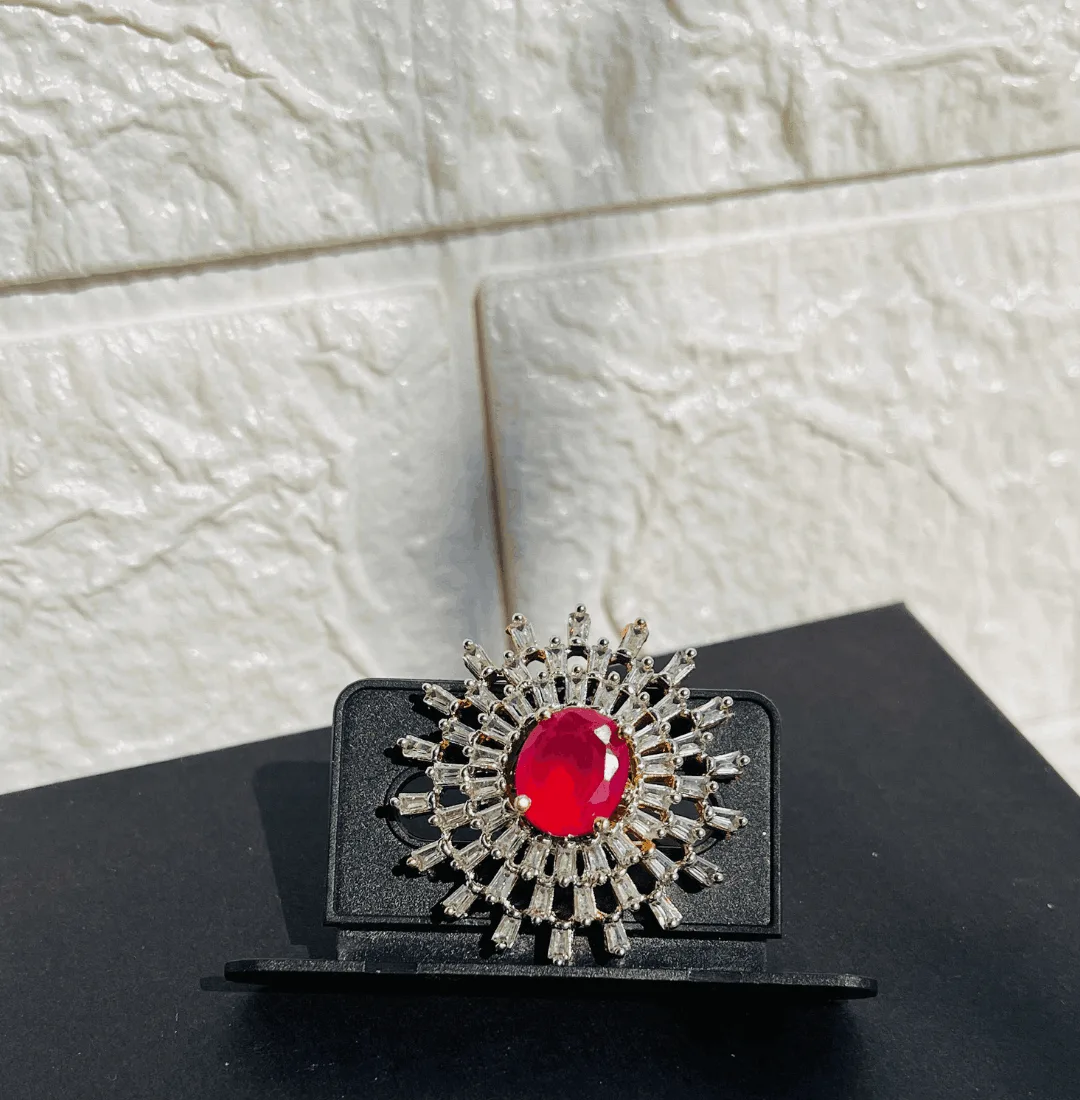 Valentina Red Center Stone Ring