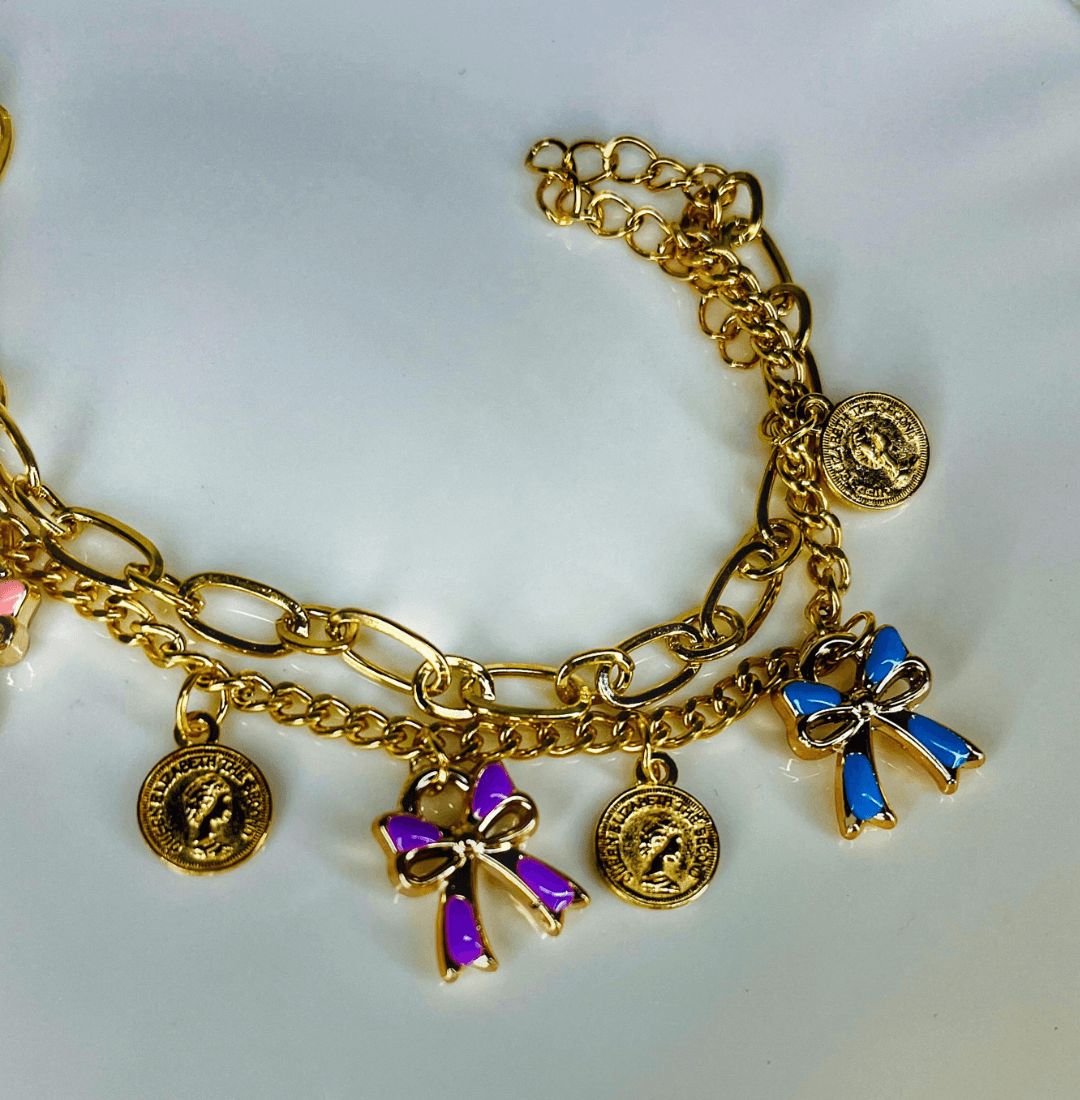 Bow Gold Charm bracelets