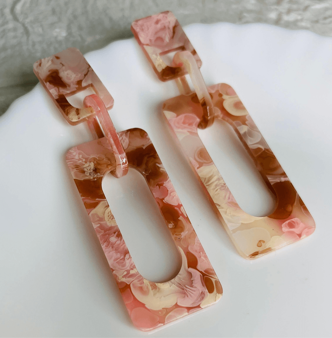 Geometric pink Acrylic Earrings