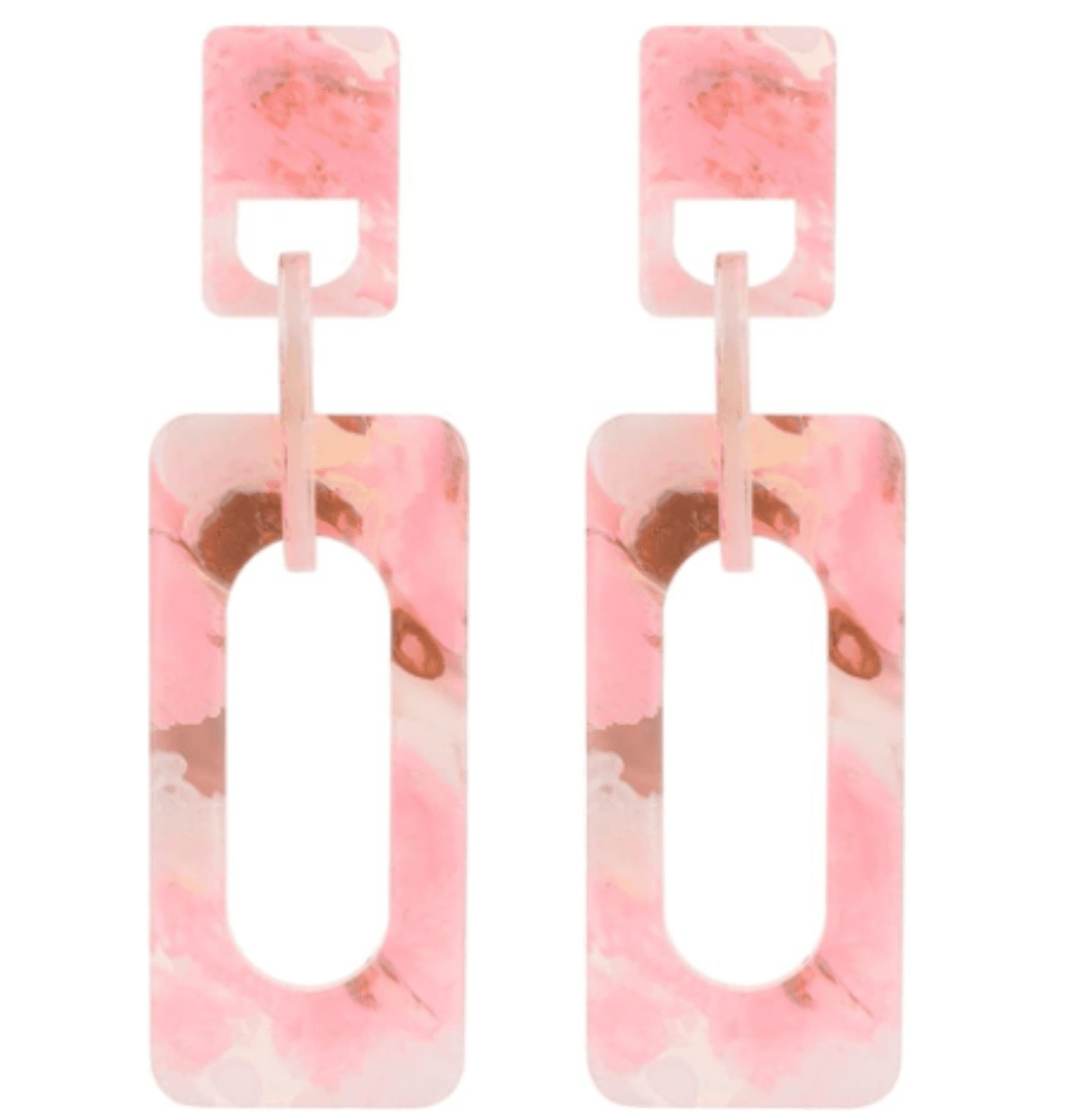 Geometric pink Acrylic Earrings