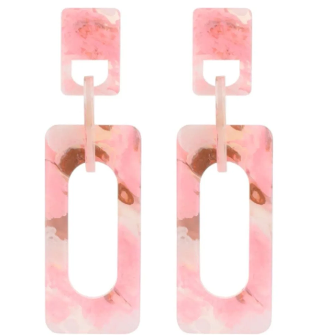 Geometric pink Acrylic Earrings