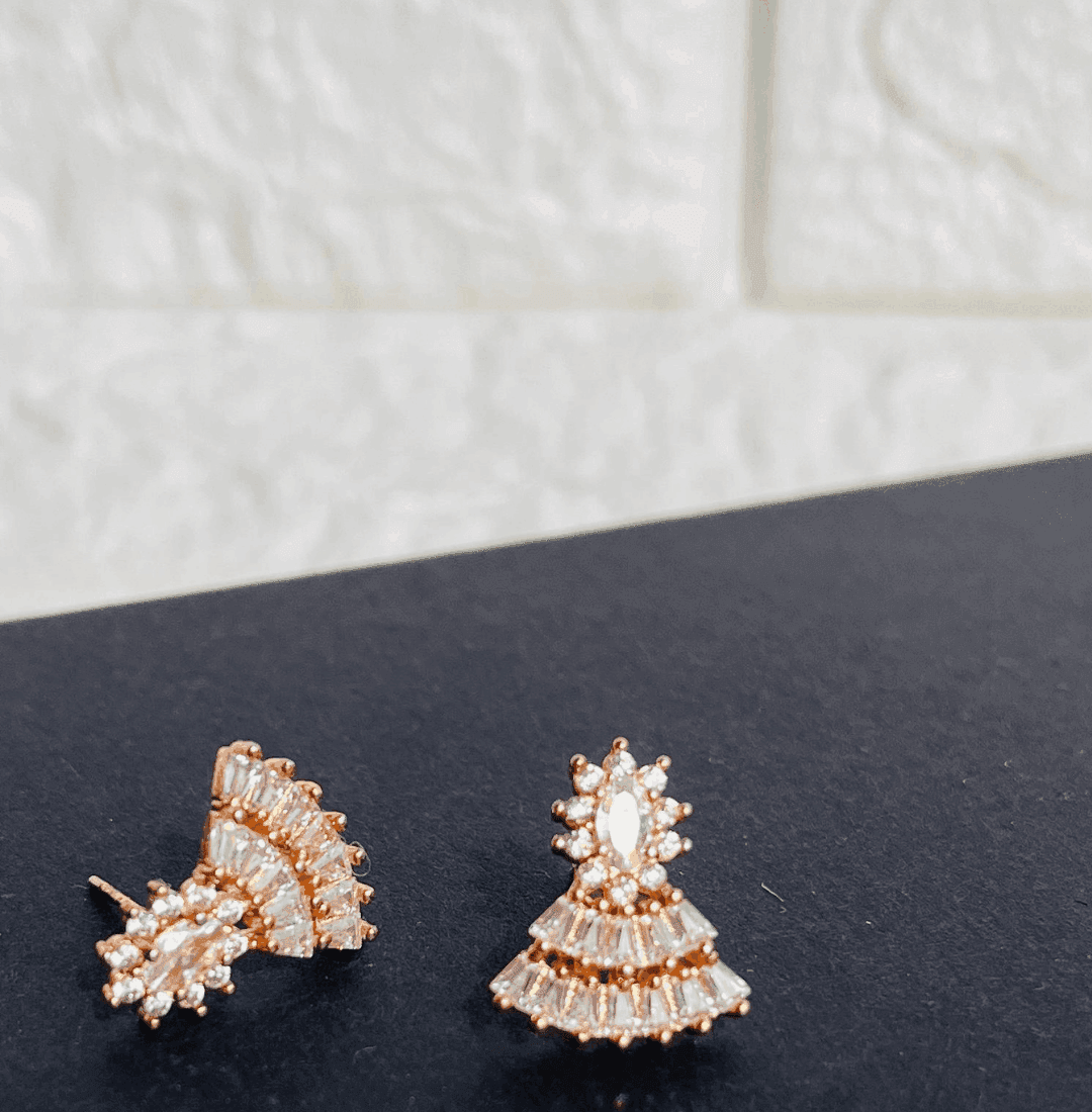 Rose-Gold Leaf Shaped Studs Earring