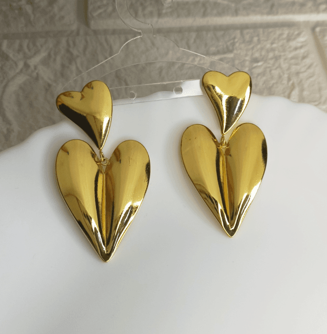 Dual Heart-Drop earrings