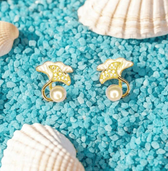 Mermaid pearl earrings