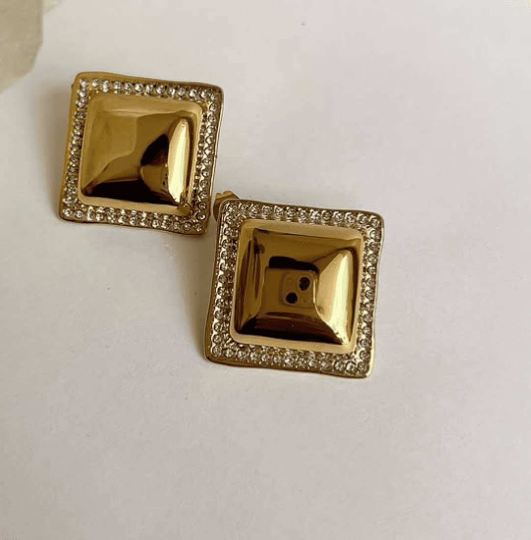 Gold Square studs