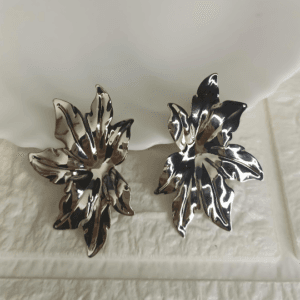 silver flower earrings