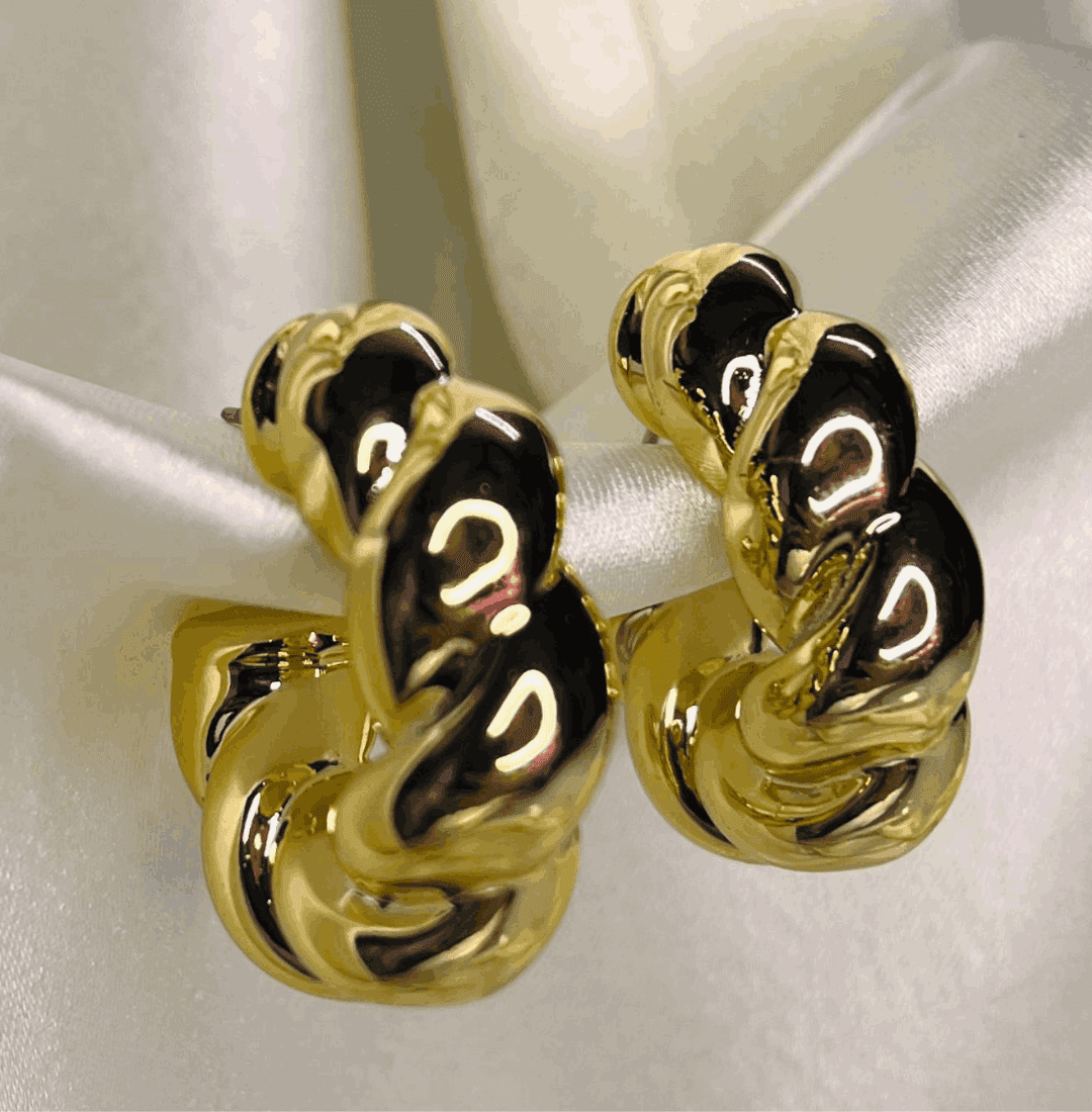 Gold Twist Hoop Earrings