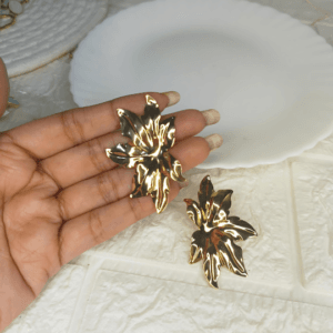 gold leaf earrings