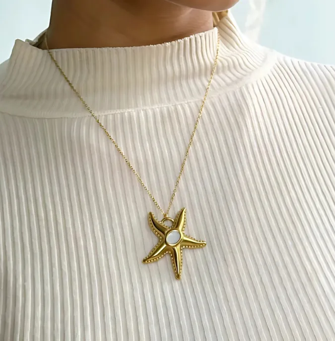 Golden Starfish Necklace