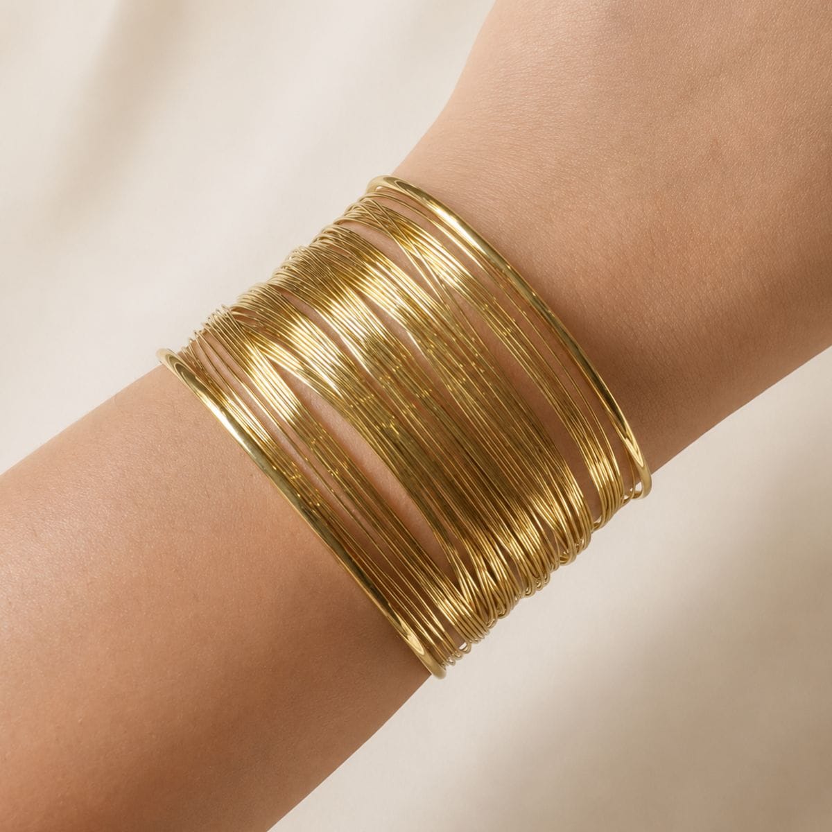 Gold Coil Cuff Bracelet